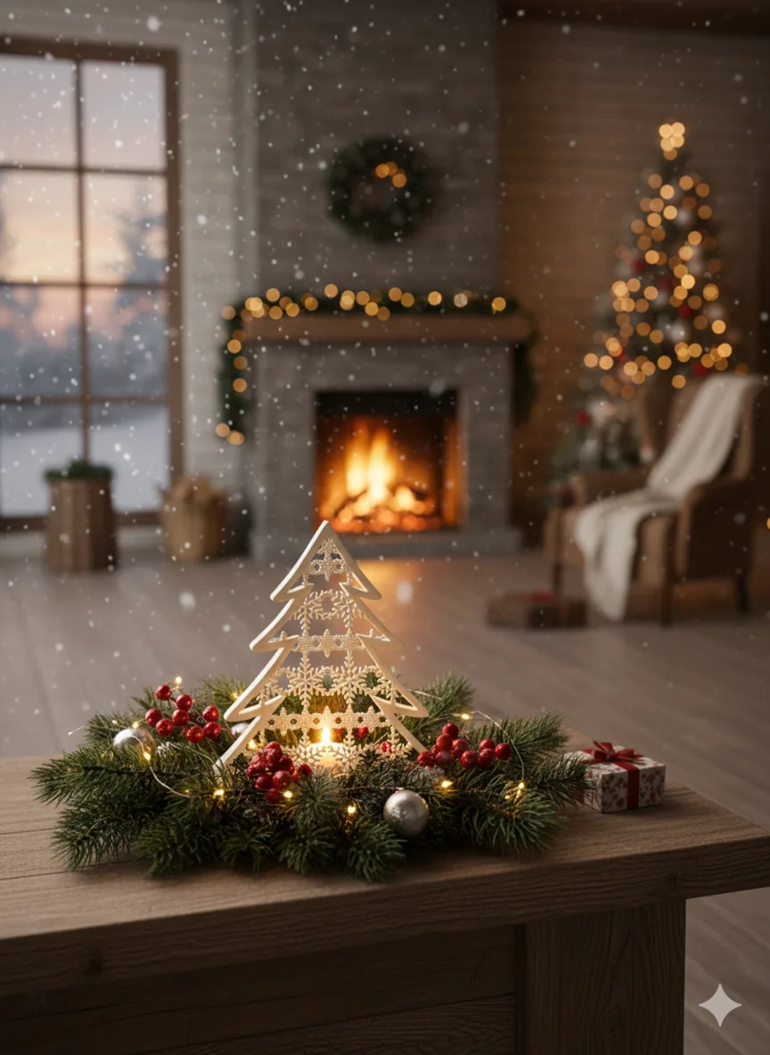 TUBY Christmas Glass Tree Snow Mumluk – 3D baskı mumluk – Görünüm 3 | TUBY