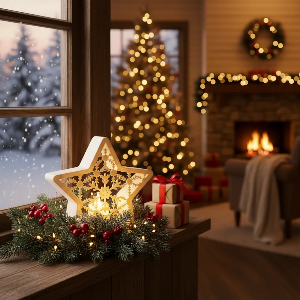 TUBY Christmas Kartanesi Yıldız Mumluk — Açık Desen – 3D baskı mumluk – Görünüm 1 | TUBY