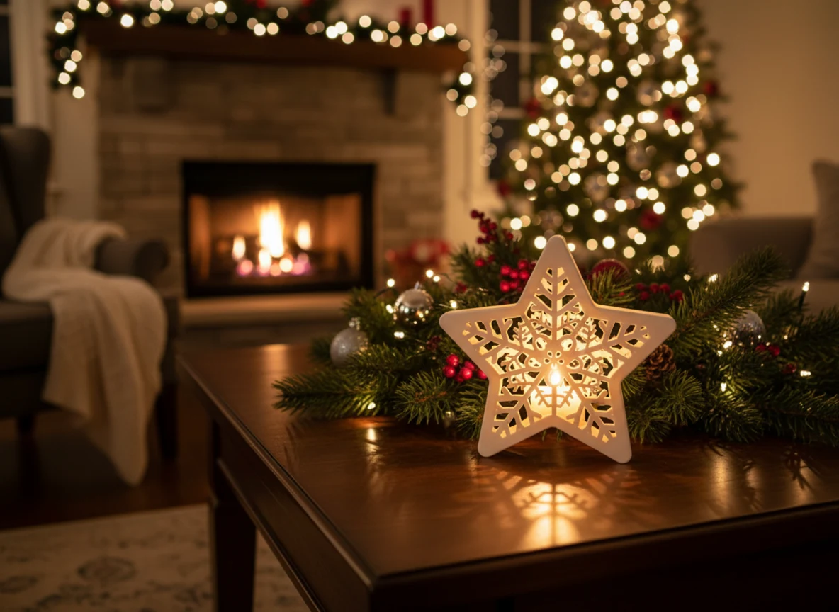 TUBY Christmas Kartanesi Yıldız Mumluk — Açık Desen – 3D baskı mumluk – Görünüm 5 | TUBY
