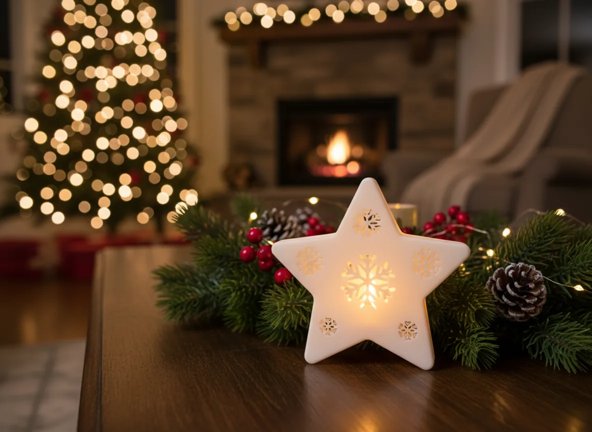 TUBY Christmas Kartanesi Yıldız Mumluk — Kapalı Desen – 3D baskı mumluk – Görünüm 1 | TUBY
