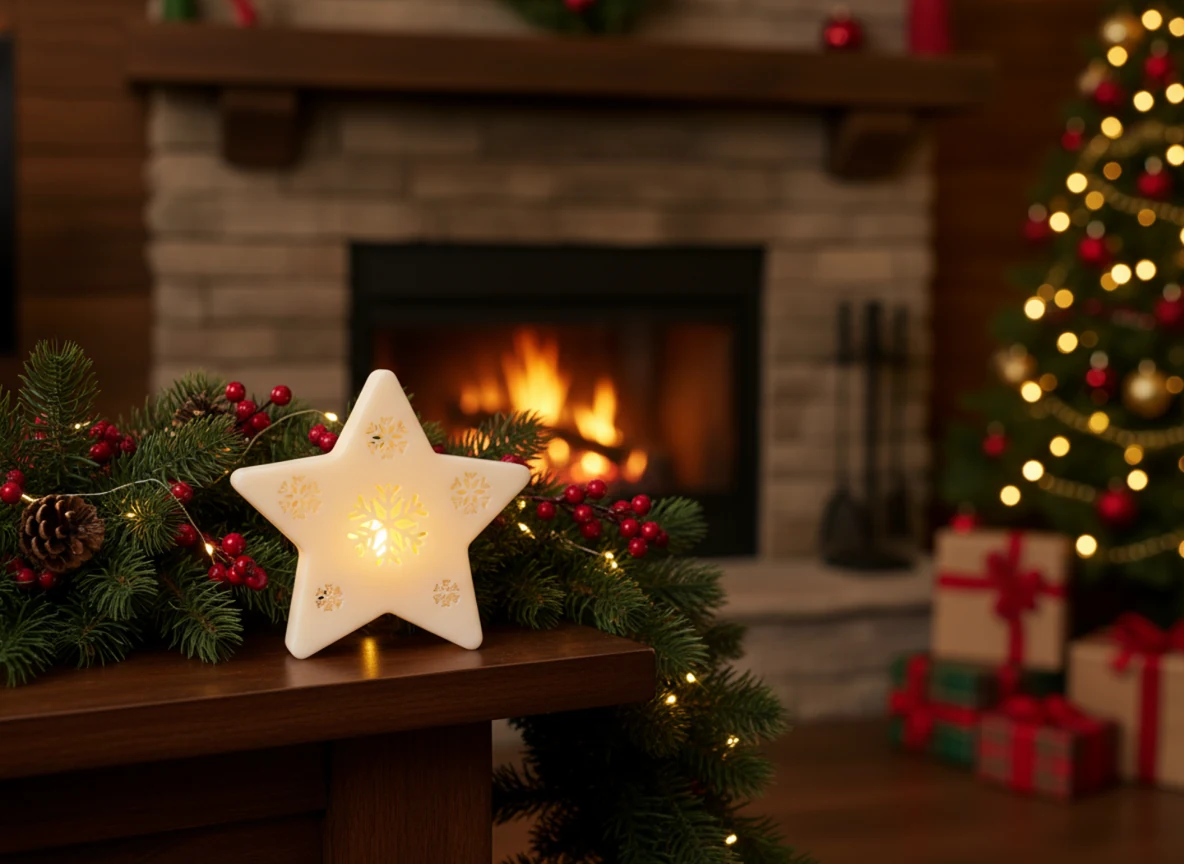TUBY Christmas Kartanesi Yıldız Mumluk — Kapalı Desen – 3D baskı mumluk – Görünüm 3 | TUBY