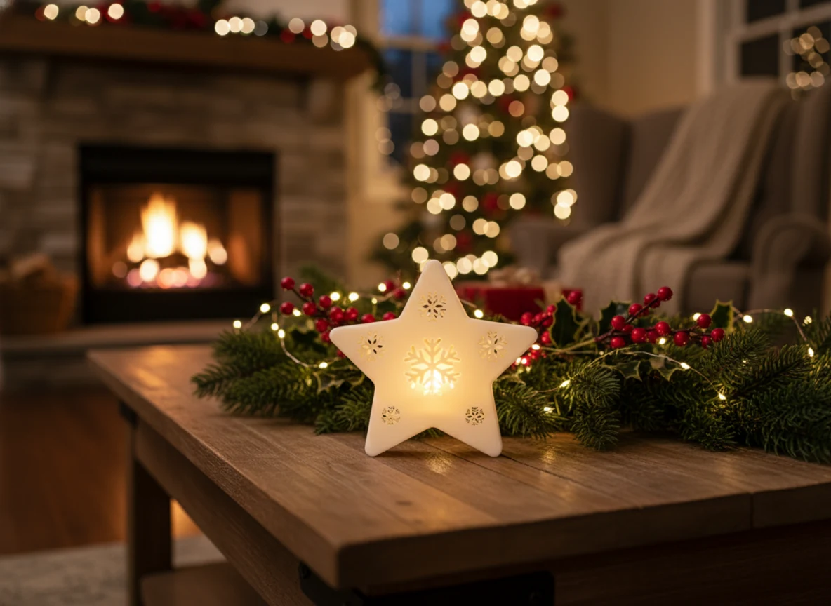 TUBY Christmas Kartanesi Yıldız Mumluk — Kapalı Desen – 3D baskı mumluk – Görünüm 5 | TUBY