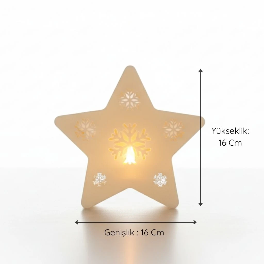 TUBY Christmas Kartanesi Yıldız Mumluk — Kapalı Desen – 3D baskı mumluk – Görünüm 6 | TUBY